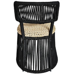 CHAIR ROPE NATURAL AND BLACK 50x45x85cm - Chora Mykonos