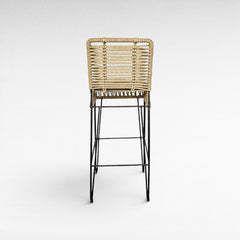 METAL & ROPE NATURAL BAR STOOL 40x50x80cm - Chora Mykonos