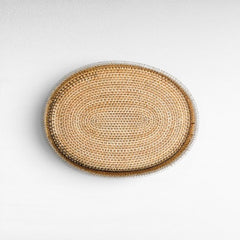 TRAY OVAL RATTAN SET OF 3 - Chora Mykonos