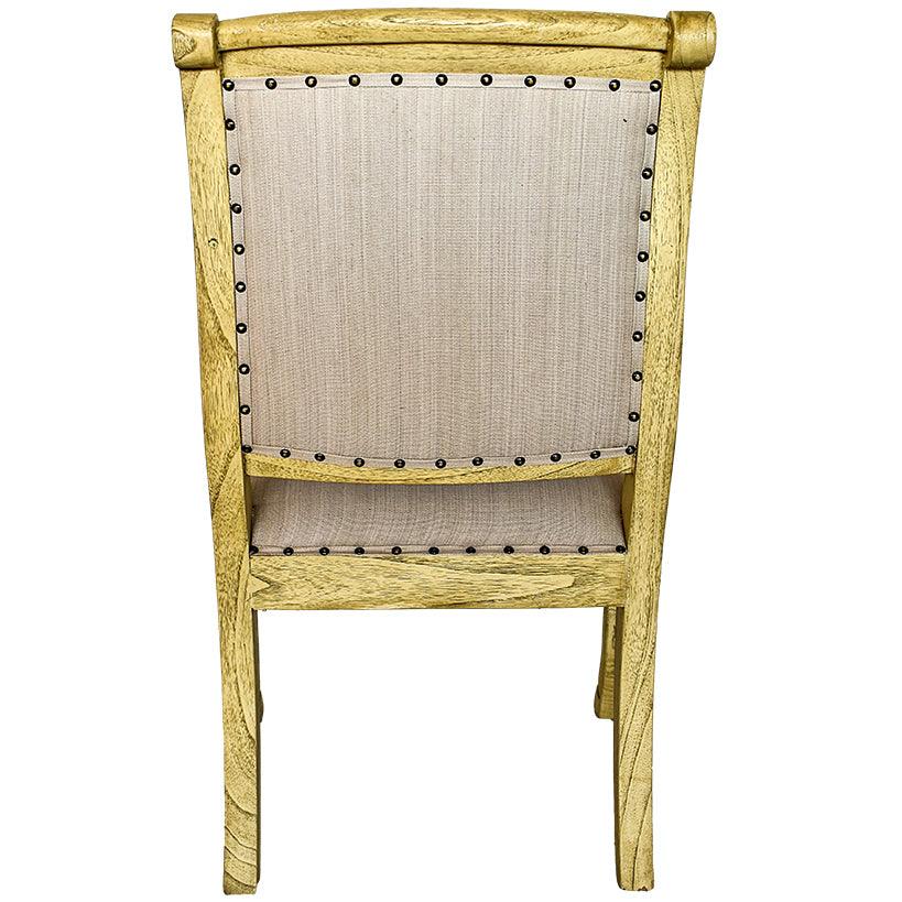 OLIVE COLOR LINEN CHAIR WITH CEDAR WOOD - Chora Mykonos