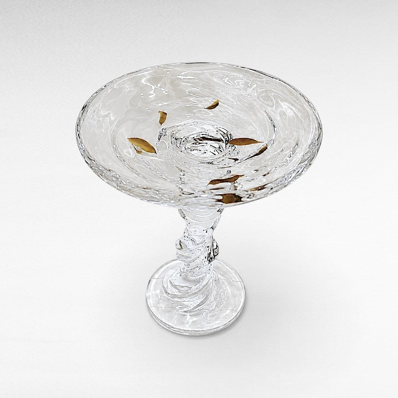 ACRYLIC STOOL WITH GOLD LEAVES Φ43 |H55 CM