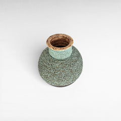 Set of 3 Rattan & Shell Vases - Chora Barefoot Luxury Living