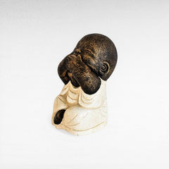 BLIND-DEAF-MUTE SET OF 3 SHAOLINS WHITE H.20 CM - Chora Mykonos