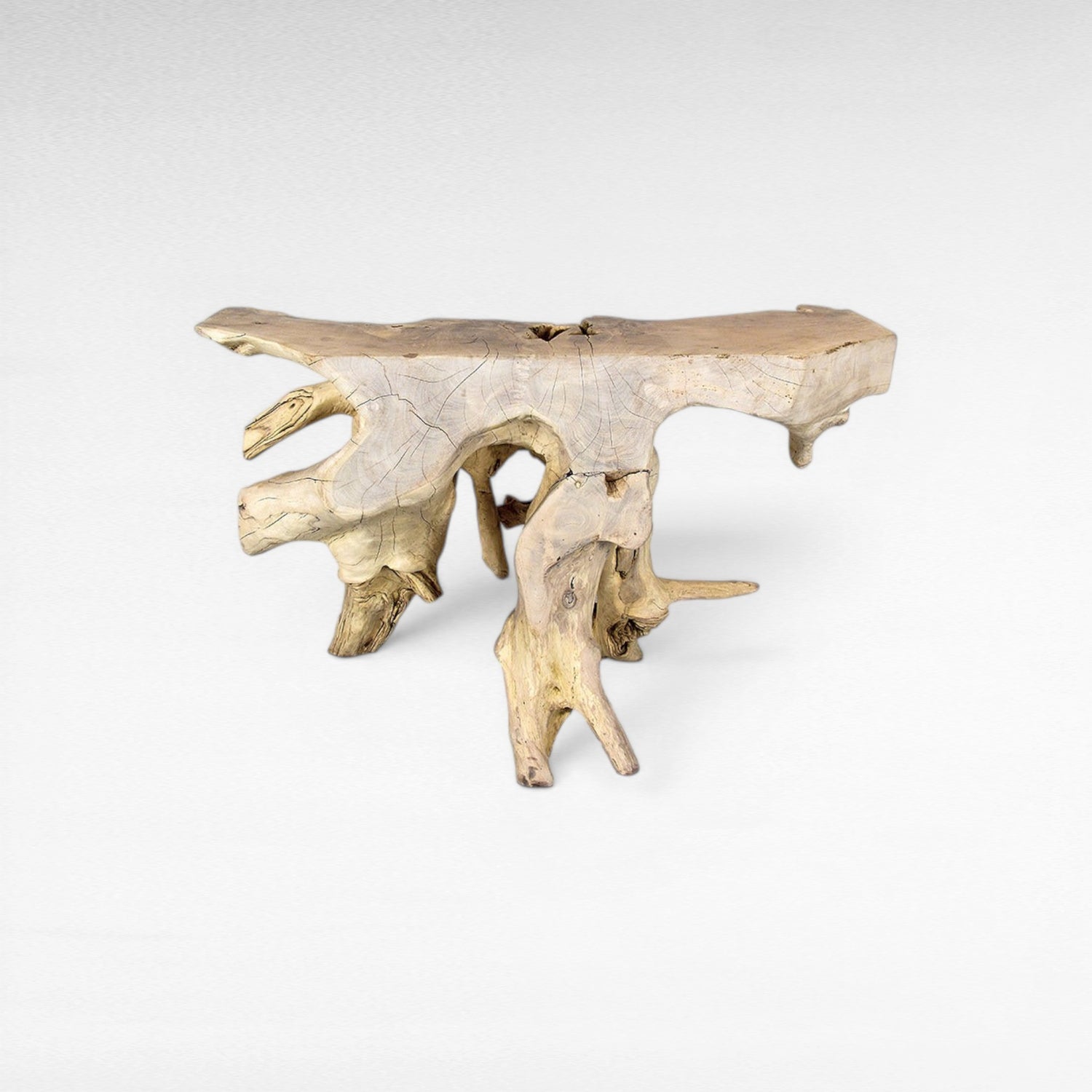 TEAK WOOD WITH GLASS BLEACHED COLOR W120 |D42 |H80 CM