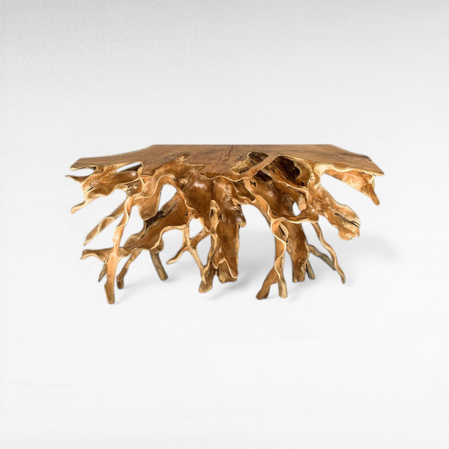 TEAK WOOD ROOT WITH GLASS NATURAL COLOR W150 |D43 |H80 CM