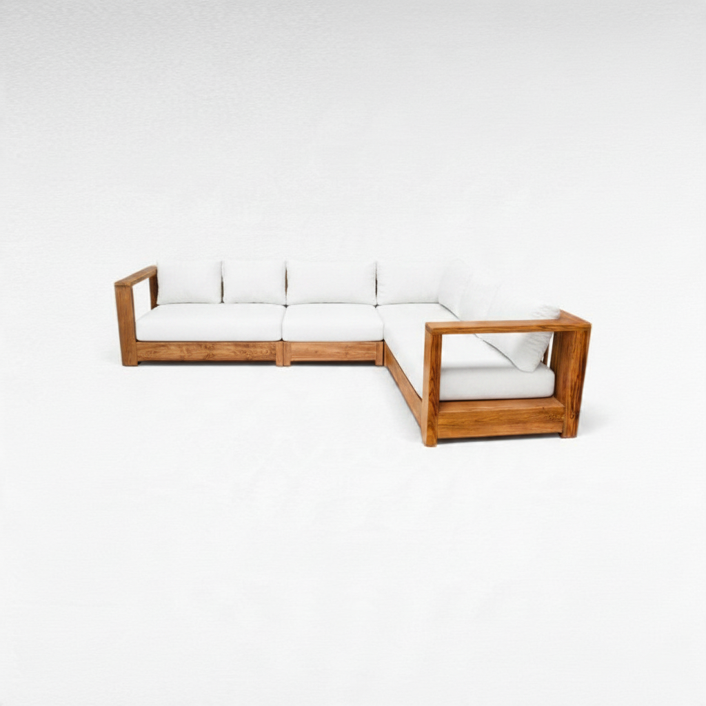 TEAK WOOD CORNER SOFA L300 |W220 cm
