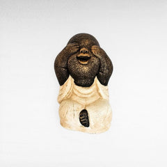 BLIND-DEAF-MUTE SET OF 3 SHAOLINS WHITE H.20 CM - Chora Mykonos