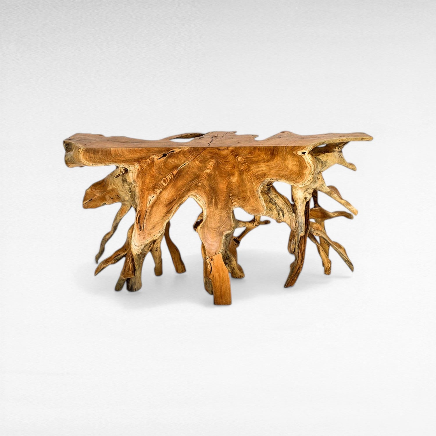 TEAK WOOD ROOT WITH GLASS NATURAL COLOR W150 |D43 |H80 CM