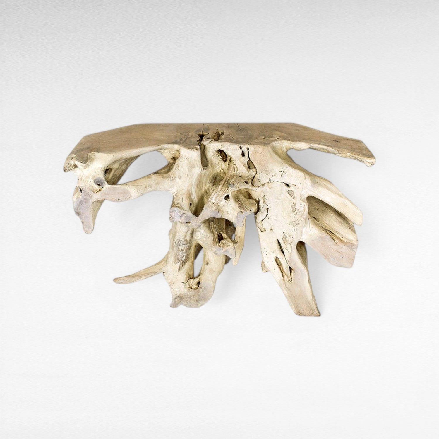 TEAK WOOD WITH GLASS BLEACHED COLOR W120 |D42 |H80 CM