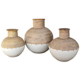 WOODEN VASE SET OF 3 - Chora Mykonos