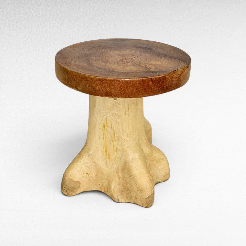 TEAK WOOD NATURAL SIDE TABLE W40 |D40 |H45 CM