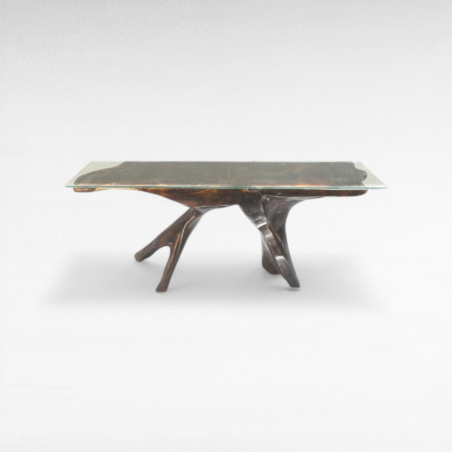 MAHOGANY WOOD WITH GLASS DARK BROWN COLOR W180 |D45 |H80 CM