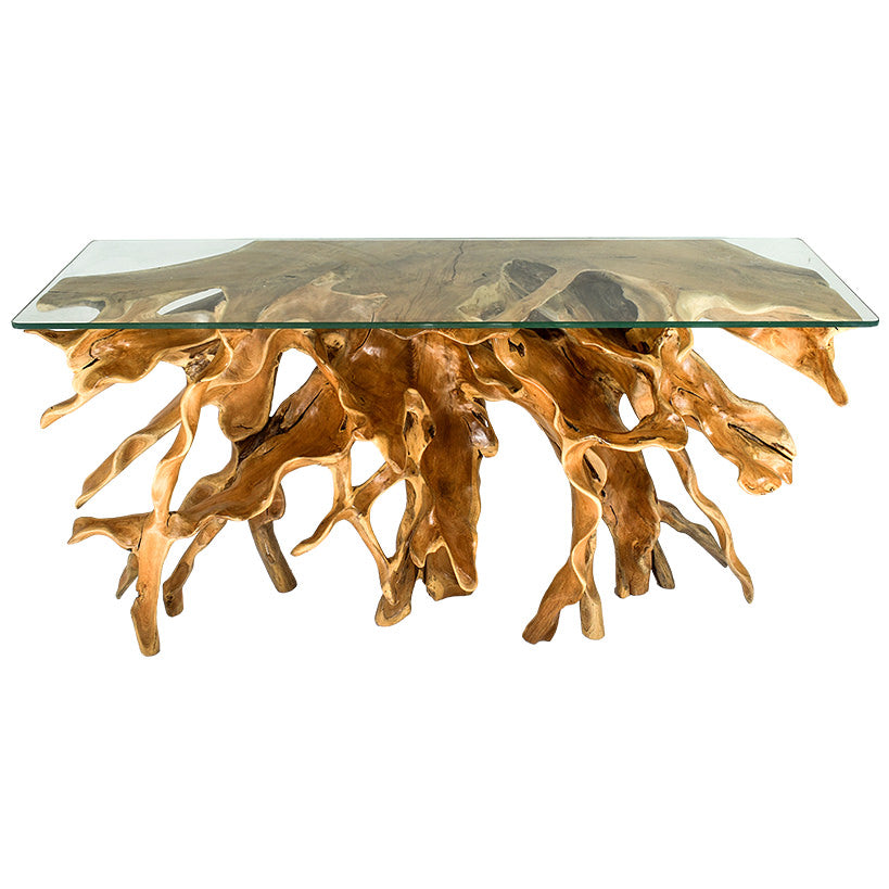 CONSOLE TABLE WITH GLASS 150 X 43