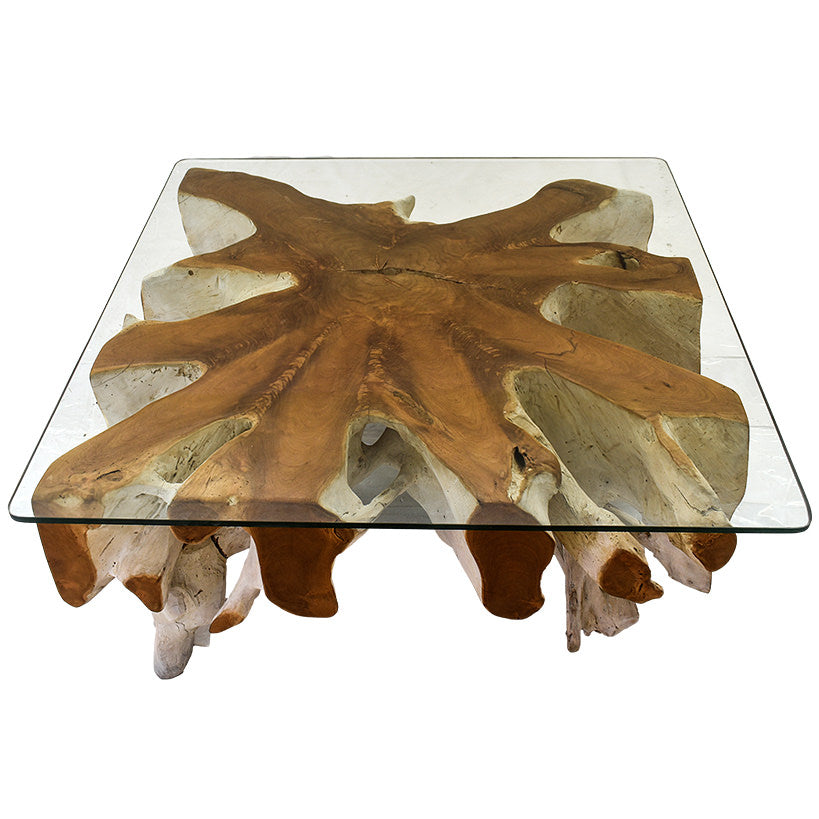 COFFEE TABLE WITH GLASS 100 X 100