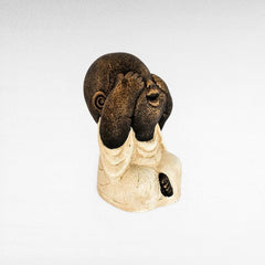 BLIND-DEAF-MUTE SET OF 3 SHAOLINS WHITE H.20 CM - Chora Mykonos