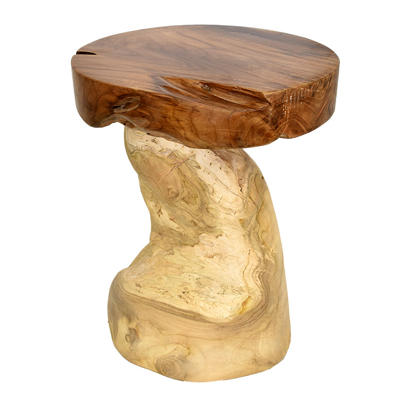 TEAK WOOD NATURAL SIDE TABLE W40 |D40 |H45 CM