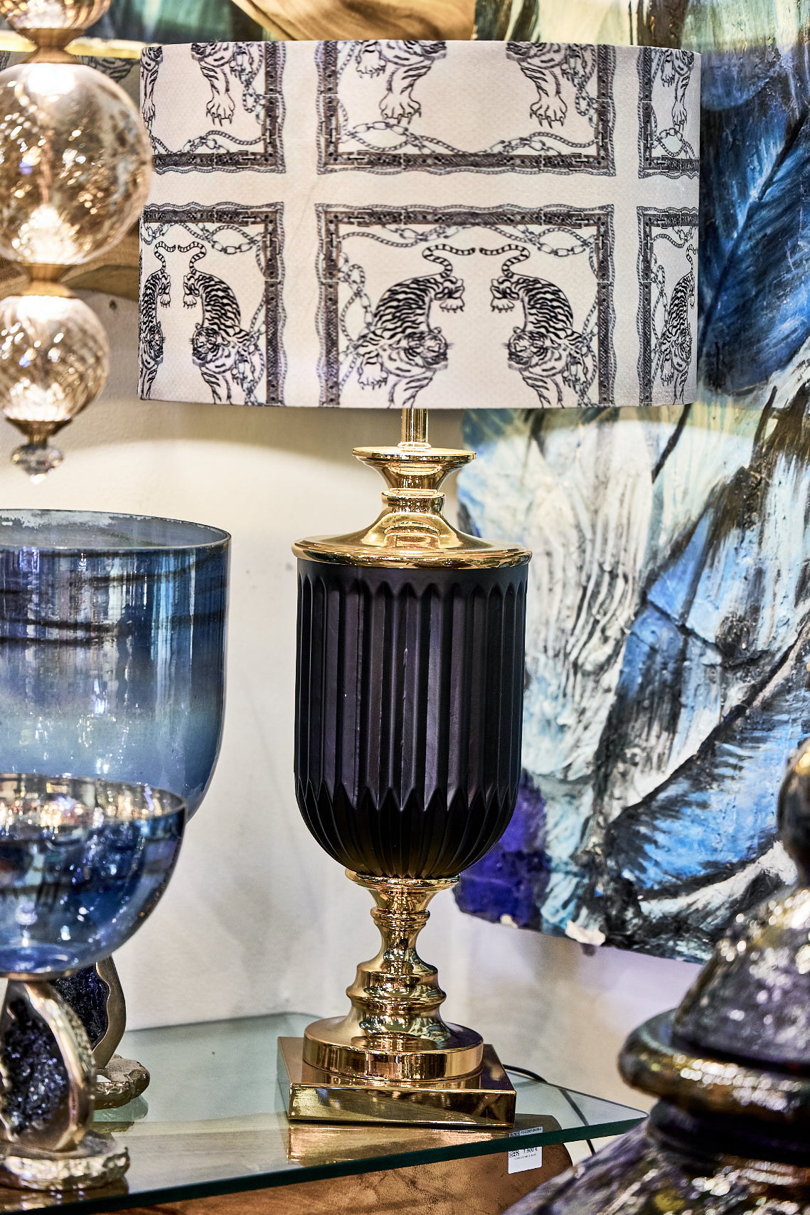 Regal Elegance: The Majestic Tiger Glass Lamp for Your Home