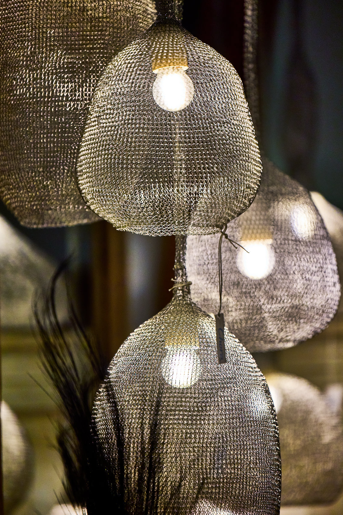 Modern Silver Wire Hanging Light