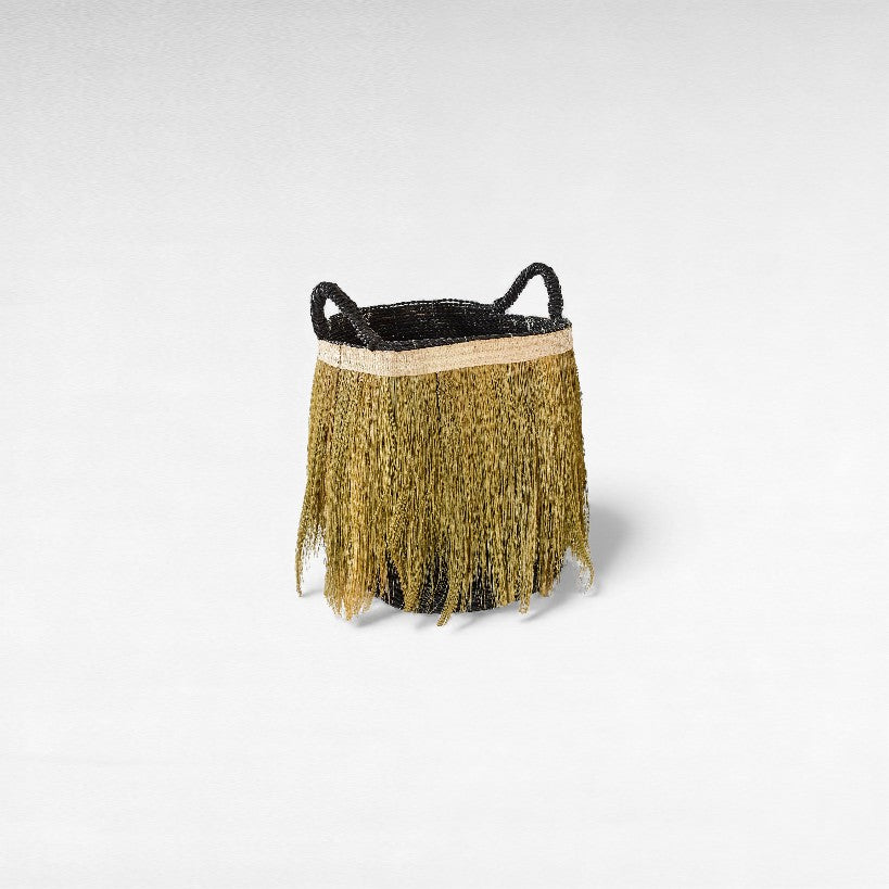 SET OF 3 BASKETS GRASS & RICE GREY & NATURAL 45/34/30 x 40/39/34 x 30/34/40