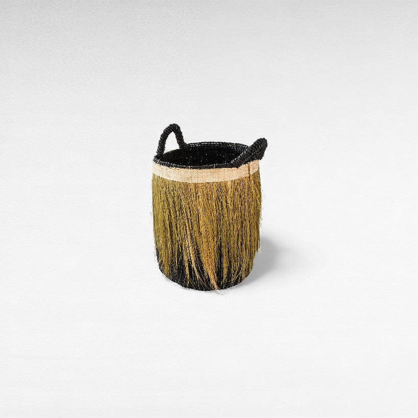 SET OF 3 BASKETS GRASS & RICE GREY & NATURAL 45/34/30 x 40/39/34 x 30/34/40