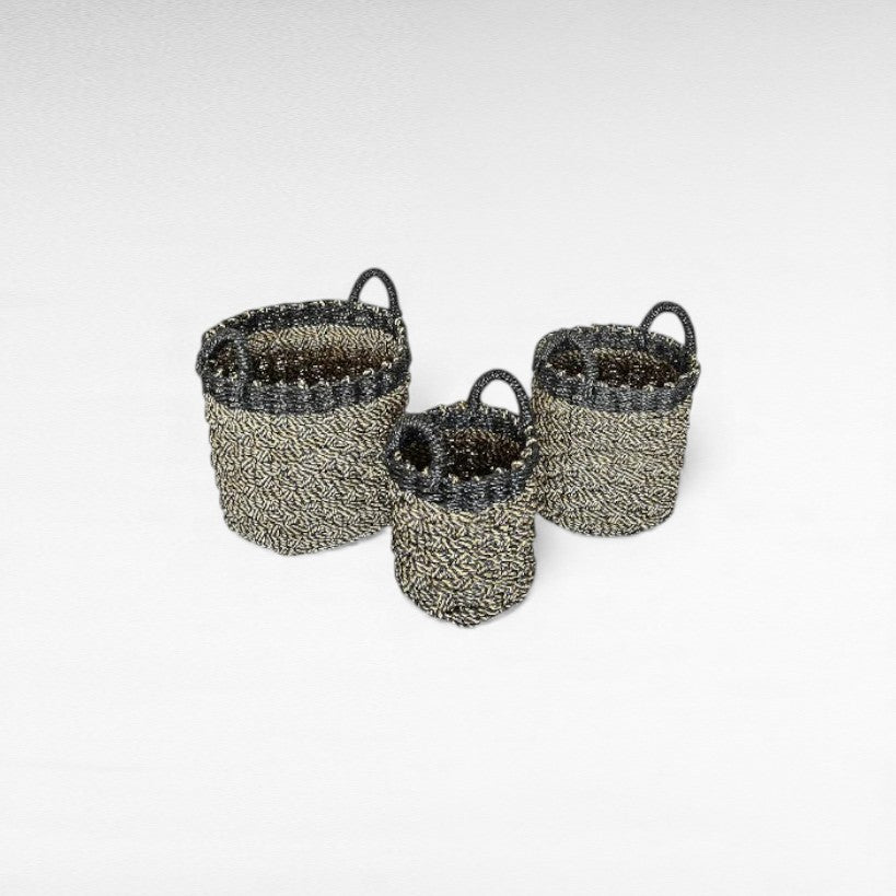 BASKETS SYNTHETIC RATTAN SET OF 3