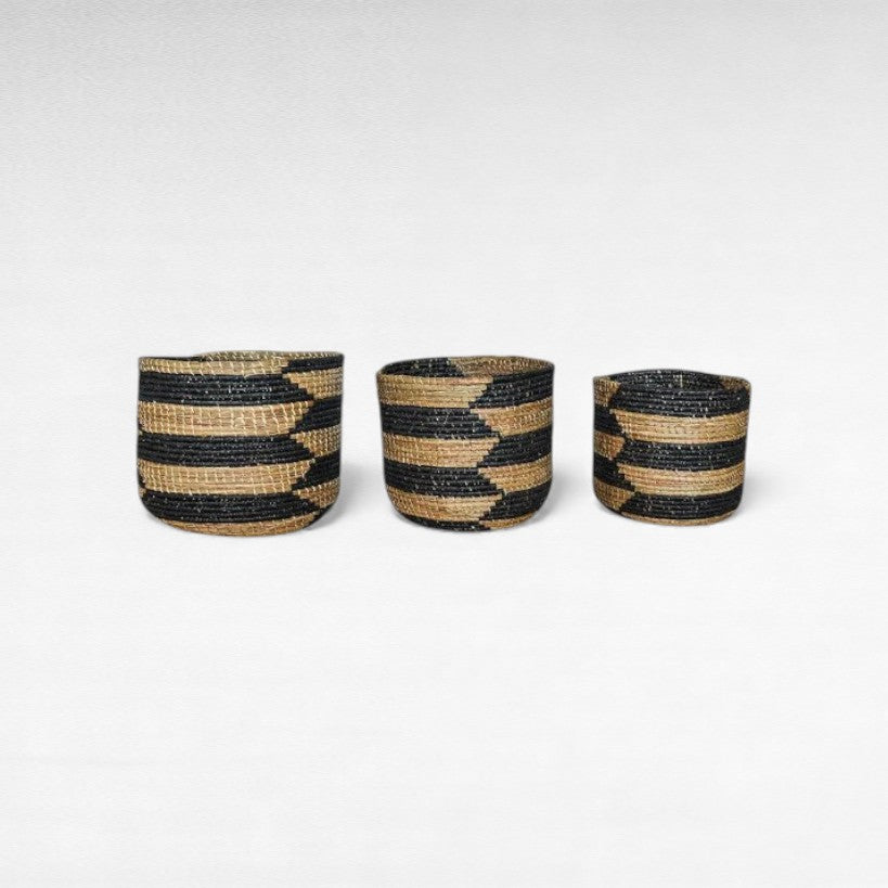 BASKETS BANANA LEAF SET OF 3