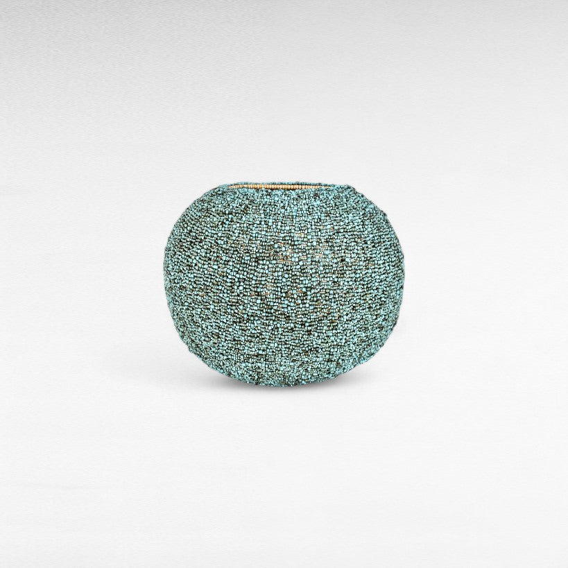 RATTAN BEADED BASKET