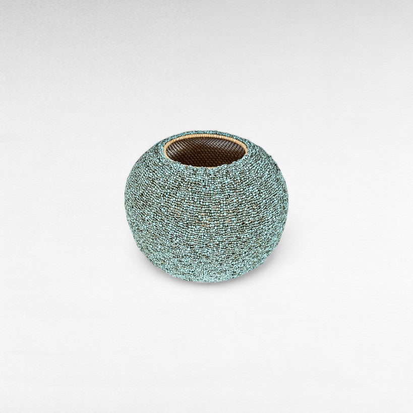 RATTAN BEADED BASKET