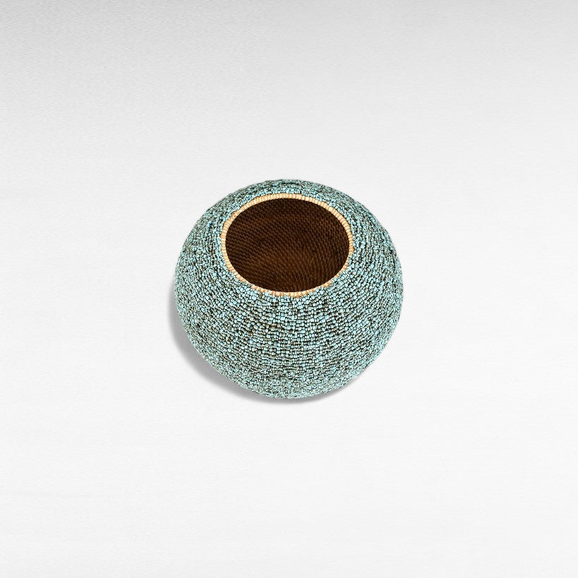 RATTAN BEADED BASKET