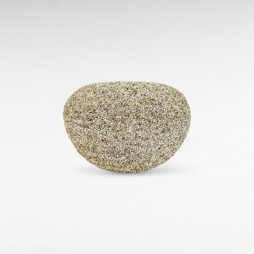 BEADED RATTAN BASKET