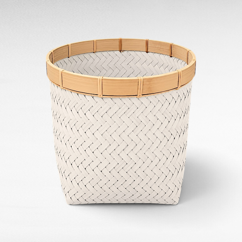 BAMBOO BASKET WITH LID Φ20 |H23 CM  (H with lid)