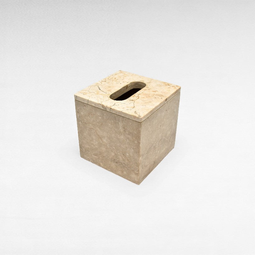 BATHROOM NAPKIN HOLDER MARBLE BEIGE 14x14x14