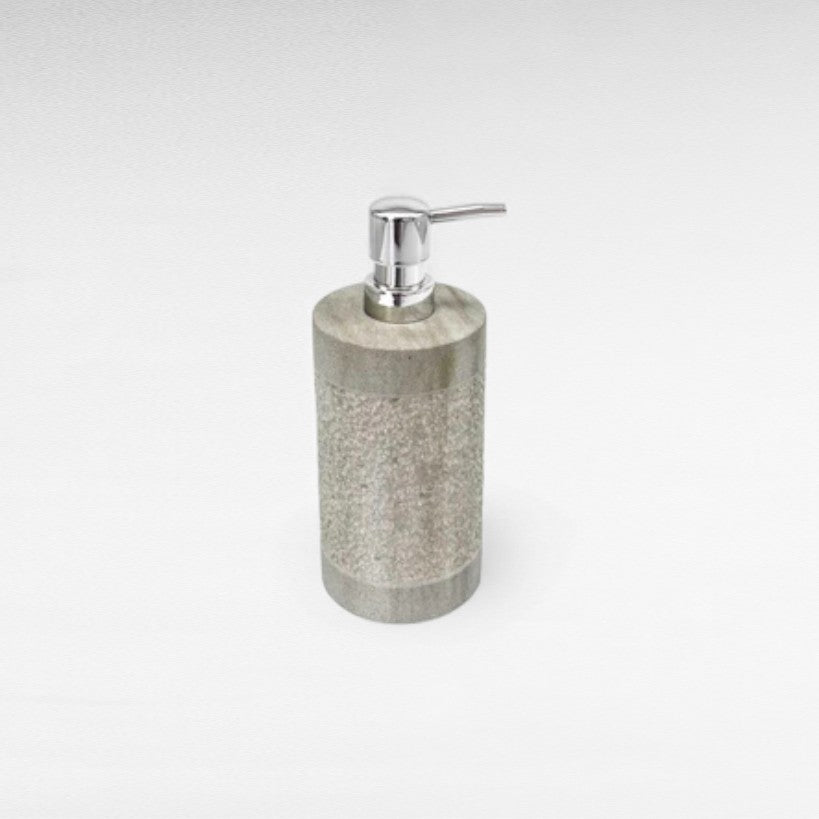 BATHROOM SOAP DISPENSER STONE LIGHT GREY 7x7x20cm