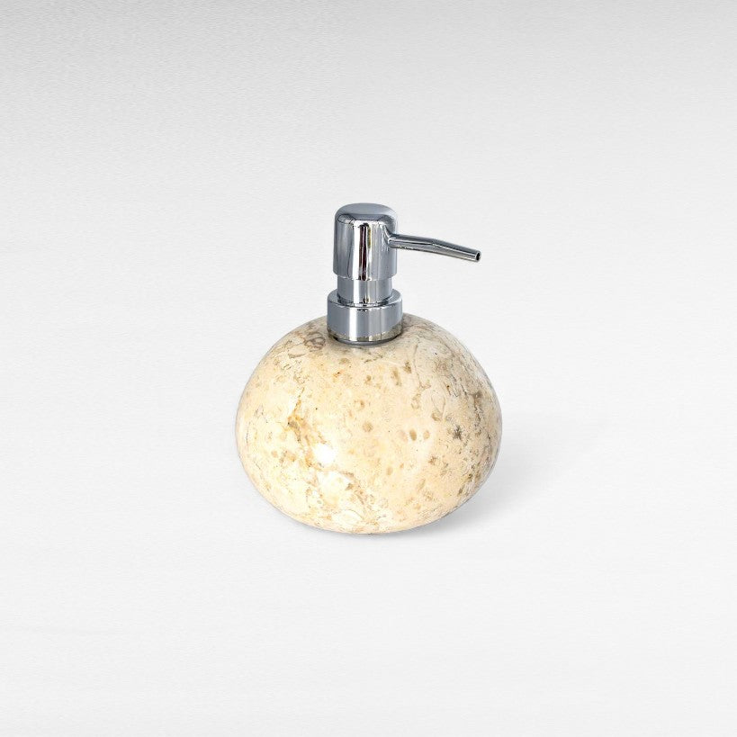 BATHROOM SOAP DISPENSER MARBLE BEIGE W10 |D10 |H15 CM