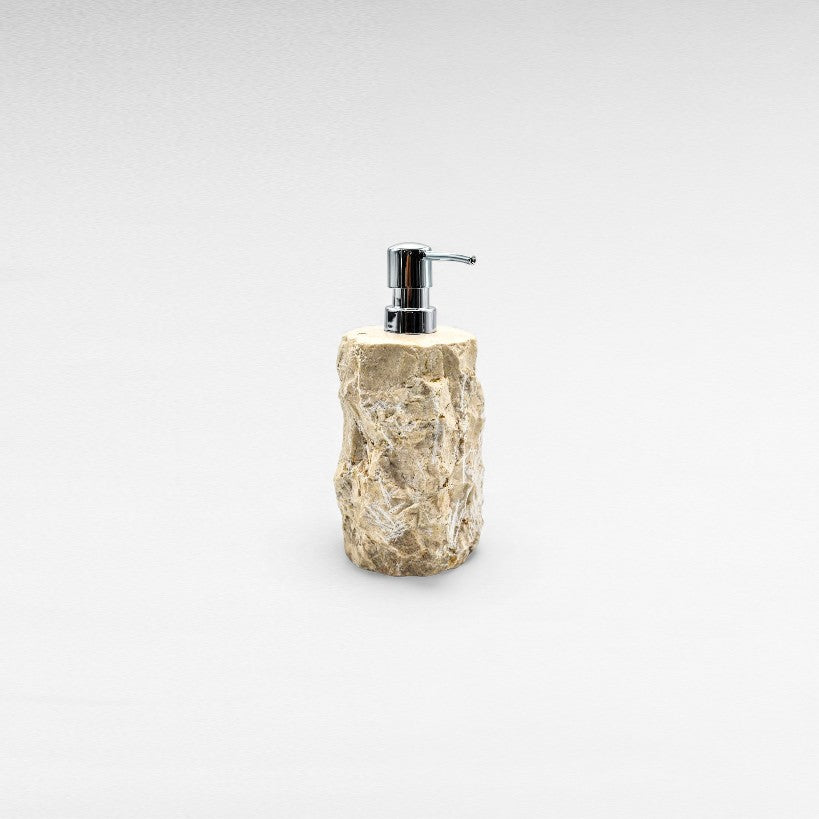 SOAP DISPENSER BEIGE STONE 10x10x22cm