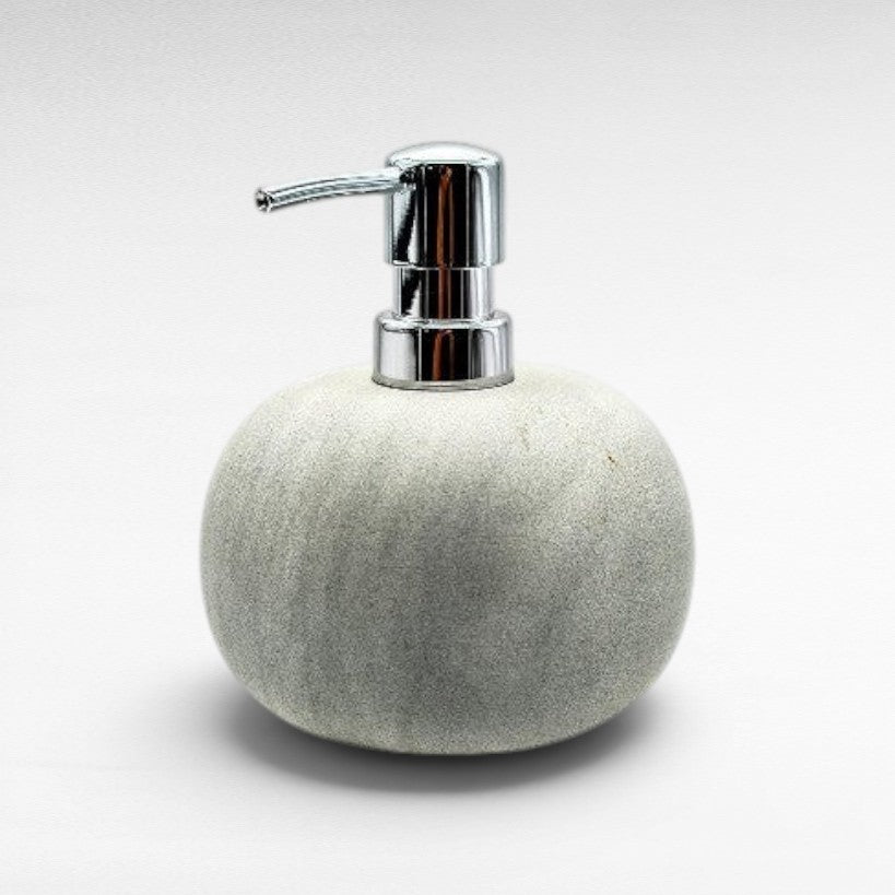 LIGHT GREY OVAL SOAP DISPENSER 15x15x15cm