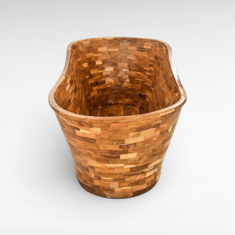 TEAK WOOD BATHTUB W190 |D90 |H70 CM