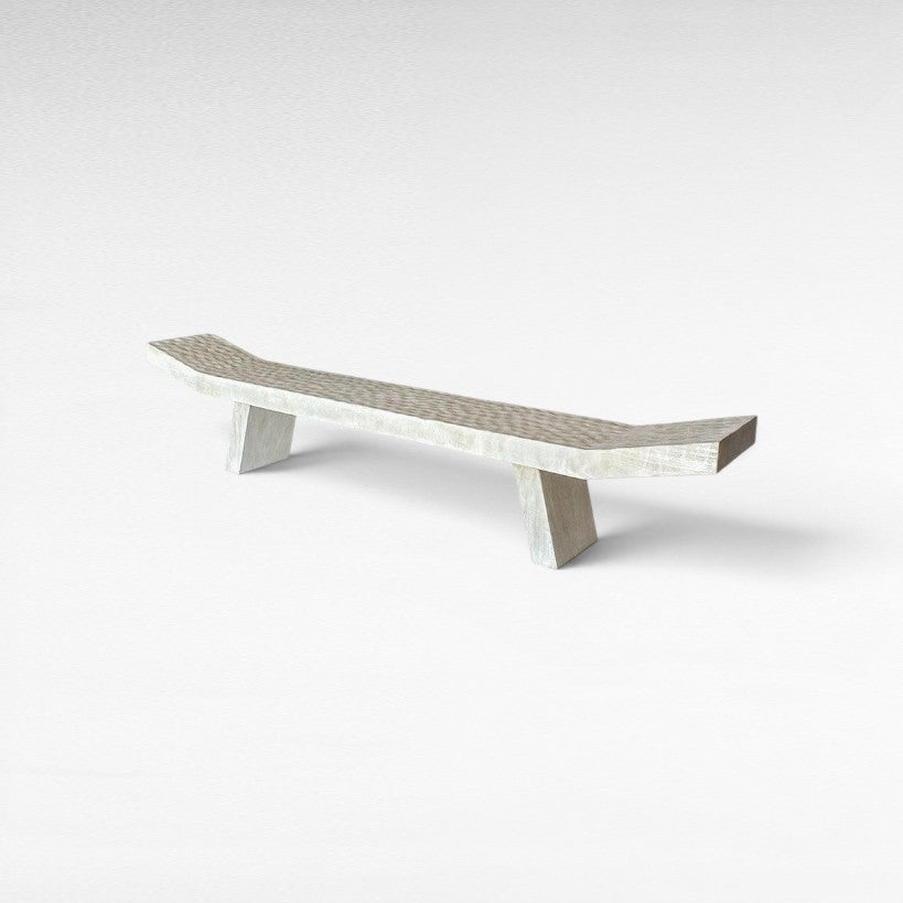 BLEACHED LECHEE BENCH - Chora Mykonos