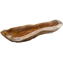 LONG TEAK BOWL ONE OF A KIND - Chora Mykonos