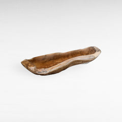LONG TEAK BOWL ONE OF A KIND - Chora Mykonos