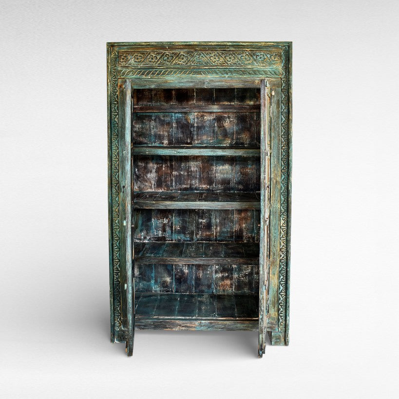 BUFFET WOOD BLACK/GREEN W130 |D50 |H220 cm