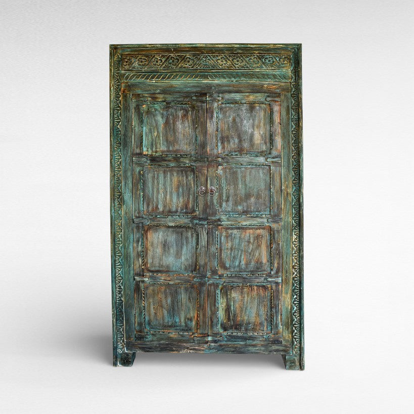 BUFFET WOOD BLACK/GREEN W130 |D50 |H220 cm