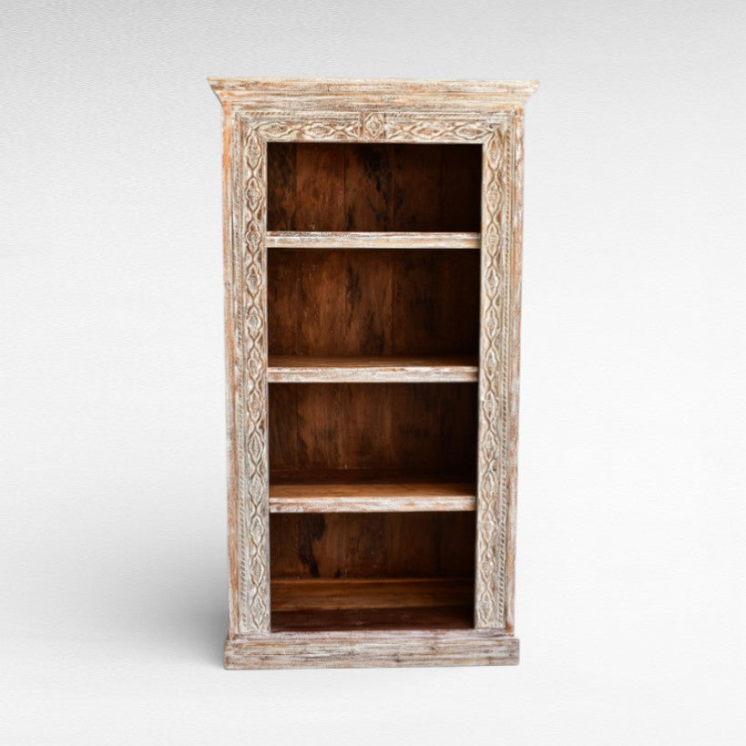 CUPBOARD OPEN RACK WHITEWASHED W100 |D45 |H200 cm