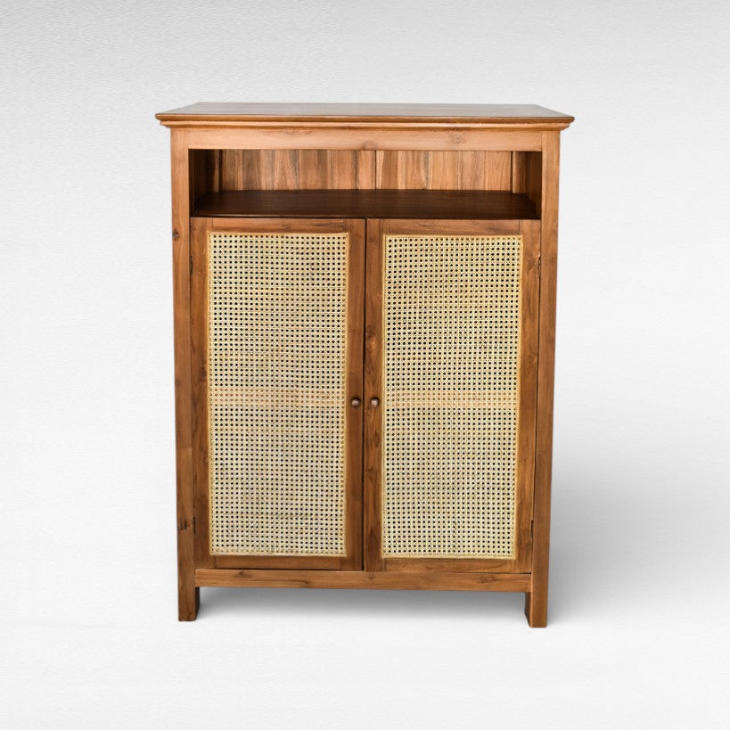 CABINET NATURAL WITH VIENNESE RATTAN W100 |D35 |H135 cm