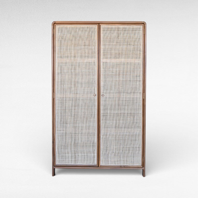 NATURAL CUPBOARD WITH VIENNESE RATTAN W140 |D550 |H210 cm