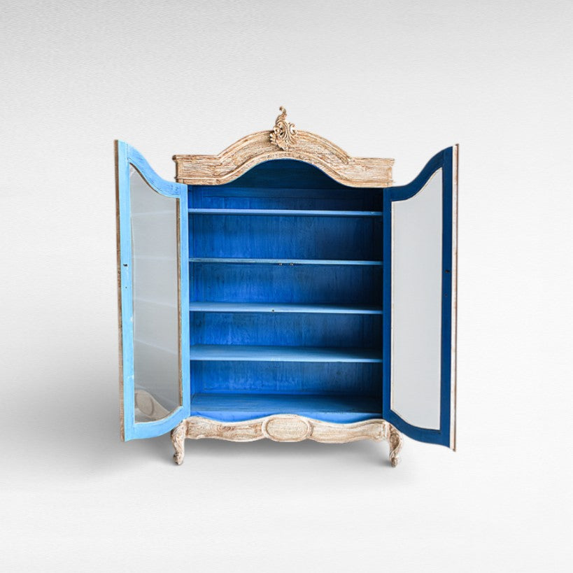 Royal Blue Whitewashed Cupboard W140 |D50 |H220 cm