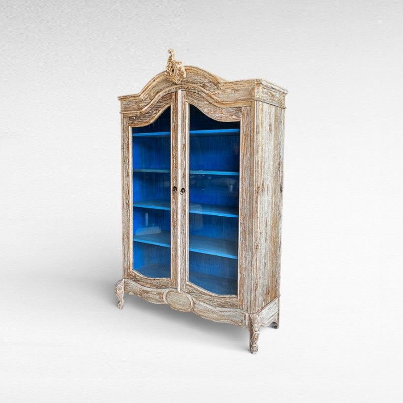 Royal Blue Whitewashed Cupboard W140 |D50 |H220 cm