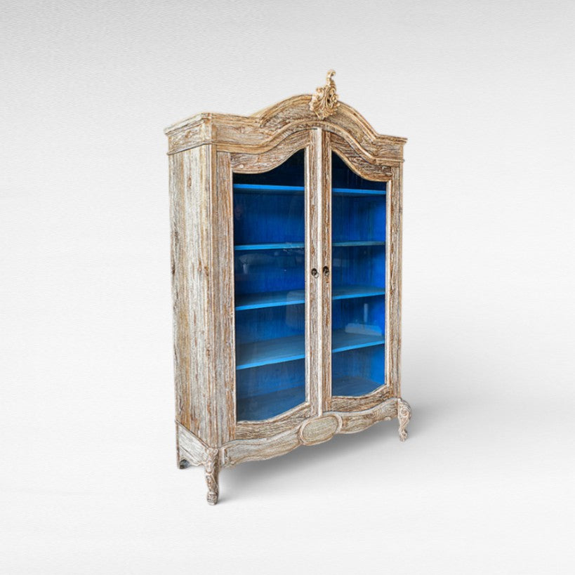 Royal Blue Whitewashed Cupboard W140 |D50 |H220 cm