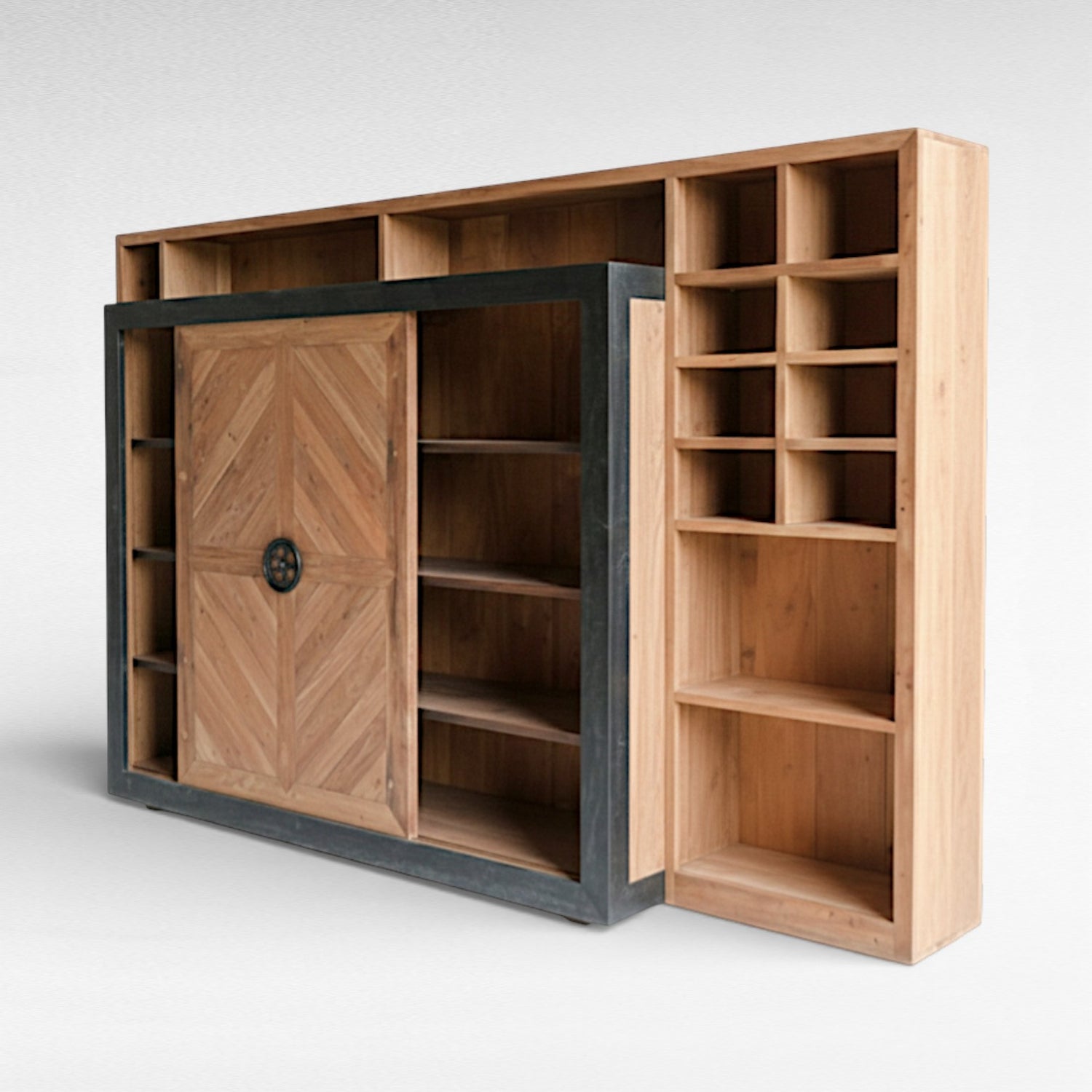 TEAK WOOD BUFFET W340 |D50 |H210 cm