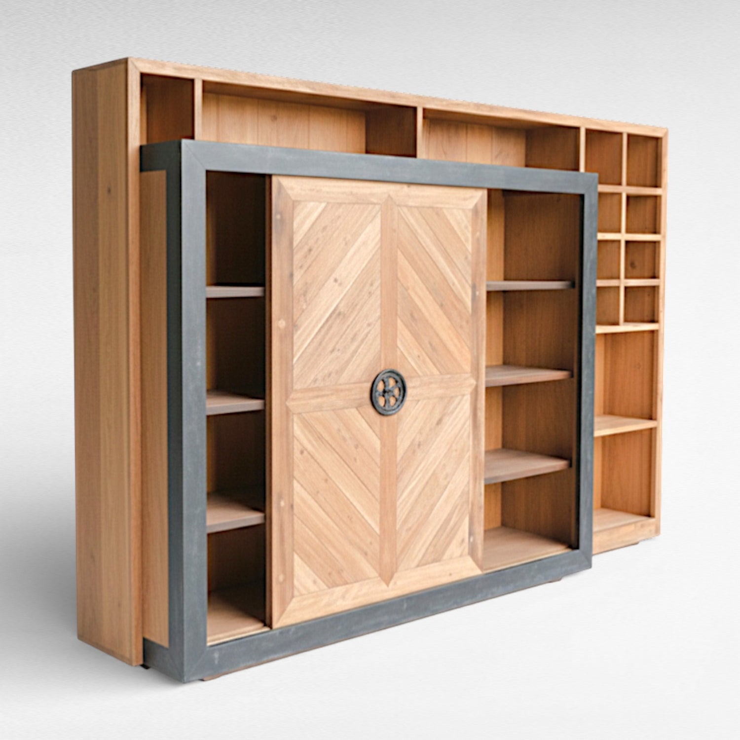 TEAK WOOD BUFFET W340 |D50 |H210 cm